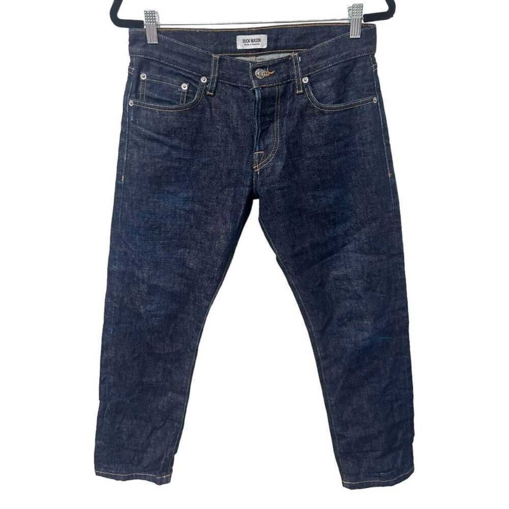 Buck Mason Mens Dark Wash Slim Fit Blue Jeans Size 30 Made in America USA